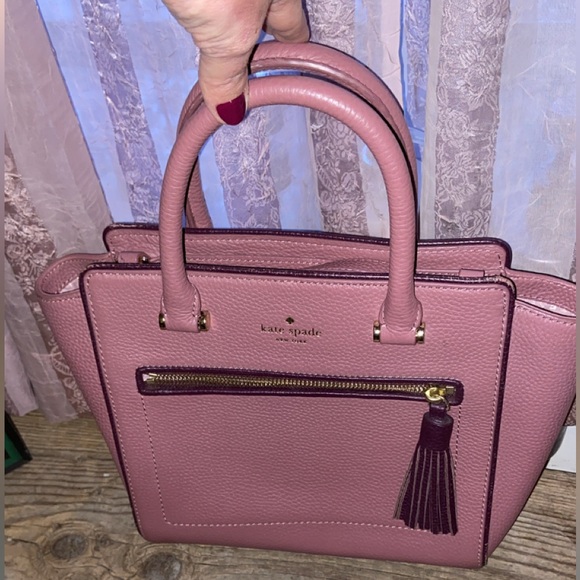 Kate Spade Mauve Satchel with Tassel - Picture 2 of 3